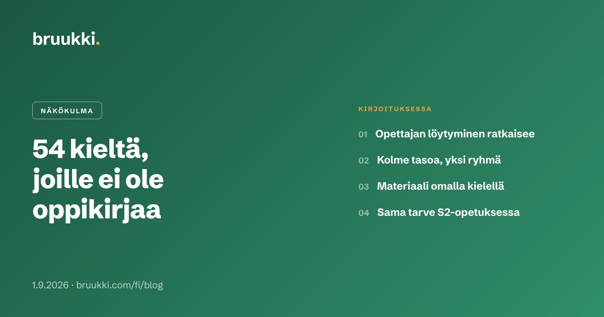 54 kieltä, joille ei ole oppikirjaa