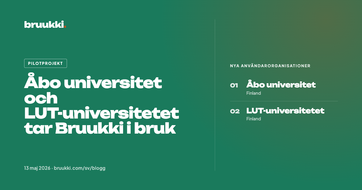 Åbo universitet och LUT-universitetet tar Bruukki i bruk