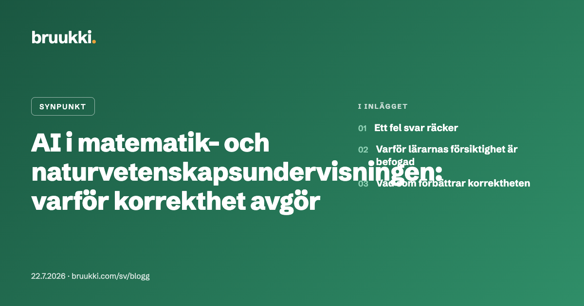 AI i matematik- och naturvetenskapsundervisningen: varför korrekthet avgör