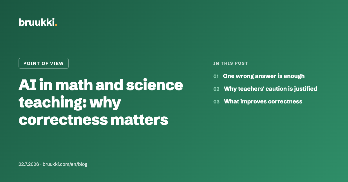 AI in math and science teaching: why correctness matters