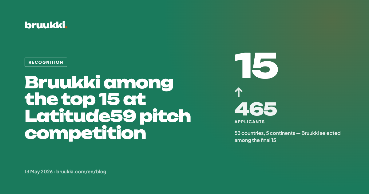 Bruukki Among the Top 15 at Latitude59 Pitch Competition