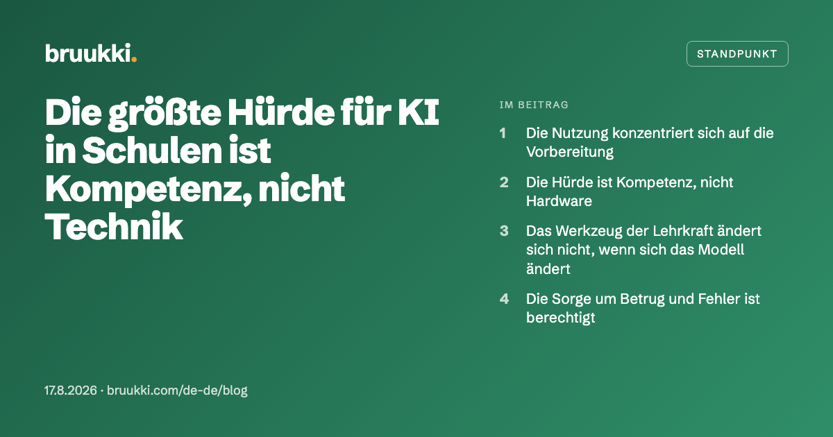 Die größte Hürde für KI in Schulen ist Kompetenz, nicht Technik