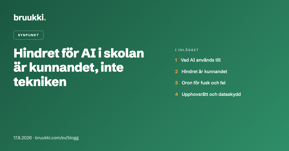 Det största hindret för AI i skolan är kunnandet, inte tekniken
