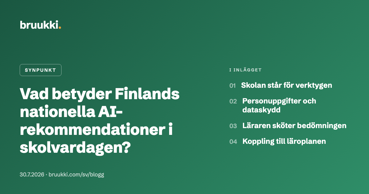 Vad betyder Finlands nationella AI-rekommendationer i skolvardagen?