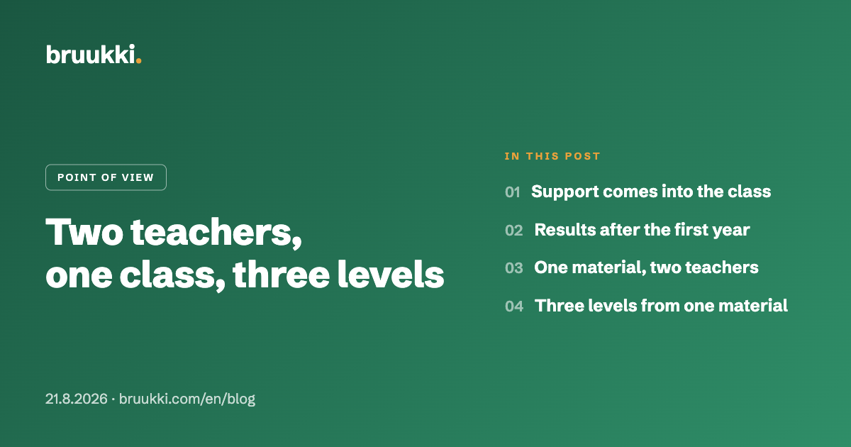 Two teachers, one class, three levels