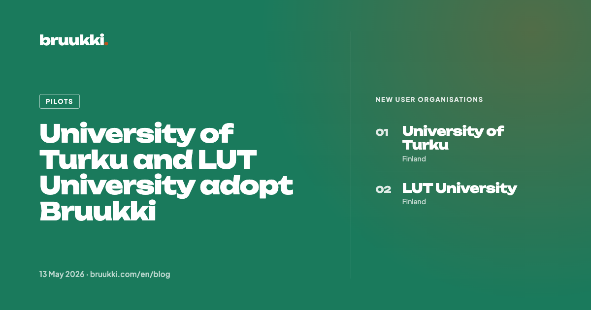 University of Turku and LUT University Adopt Bruukki