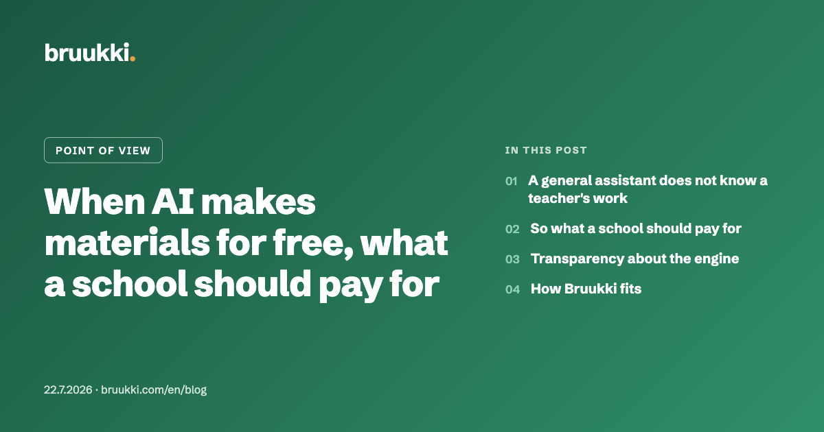 When AI makes materials for free, what a school should pay for