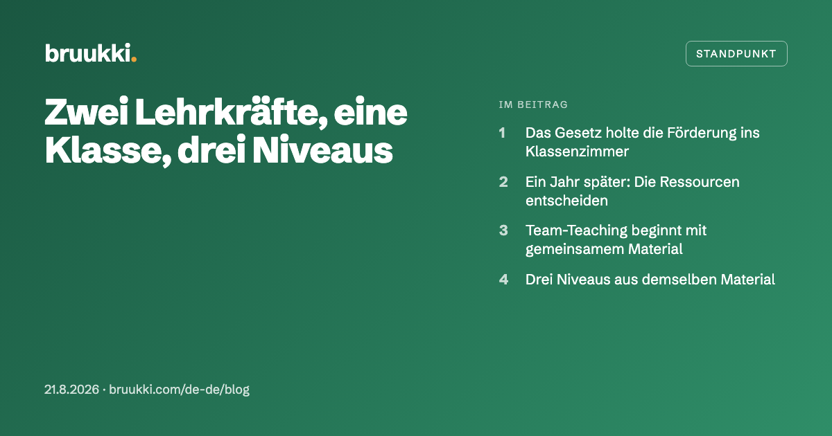 Zwei Lehrkräfte, eine Klasse, drei Niveaus