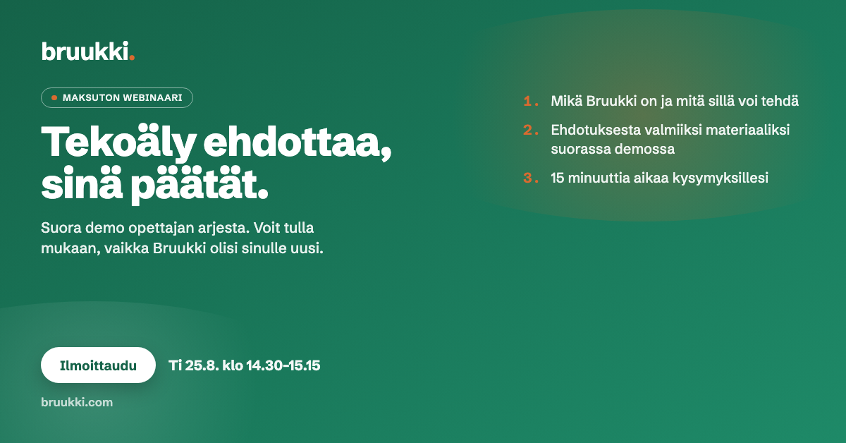 Webinaaritallenne: Tekoäly ehdottaa, sinä päätät